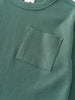 Close-up of a teal long sleeve shirt with chest pocket Long Sleeve Tee - Balsam Boys