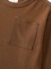 Close-up of a brown long sleeve shirt with chest pocket Long Sleeve Tee - Spruce Boys