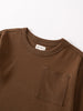 Brown long sleeve shirt with chest pocket on white background Long Sleeve Tee - Spruce Boys