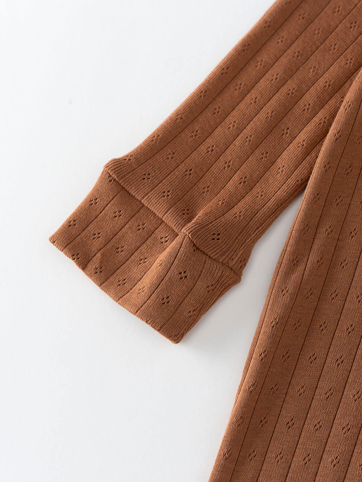 Pointelle Long Sleeve One Piece - Russet