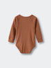 Pointelle Long Sleeve One Piece - Russet