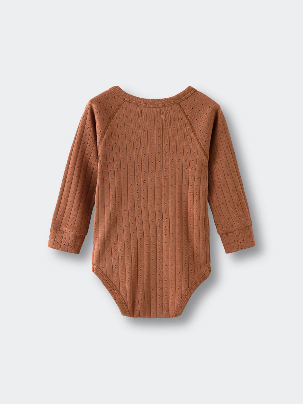 Pointelle Long Sleeve One Piece - Russet