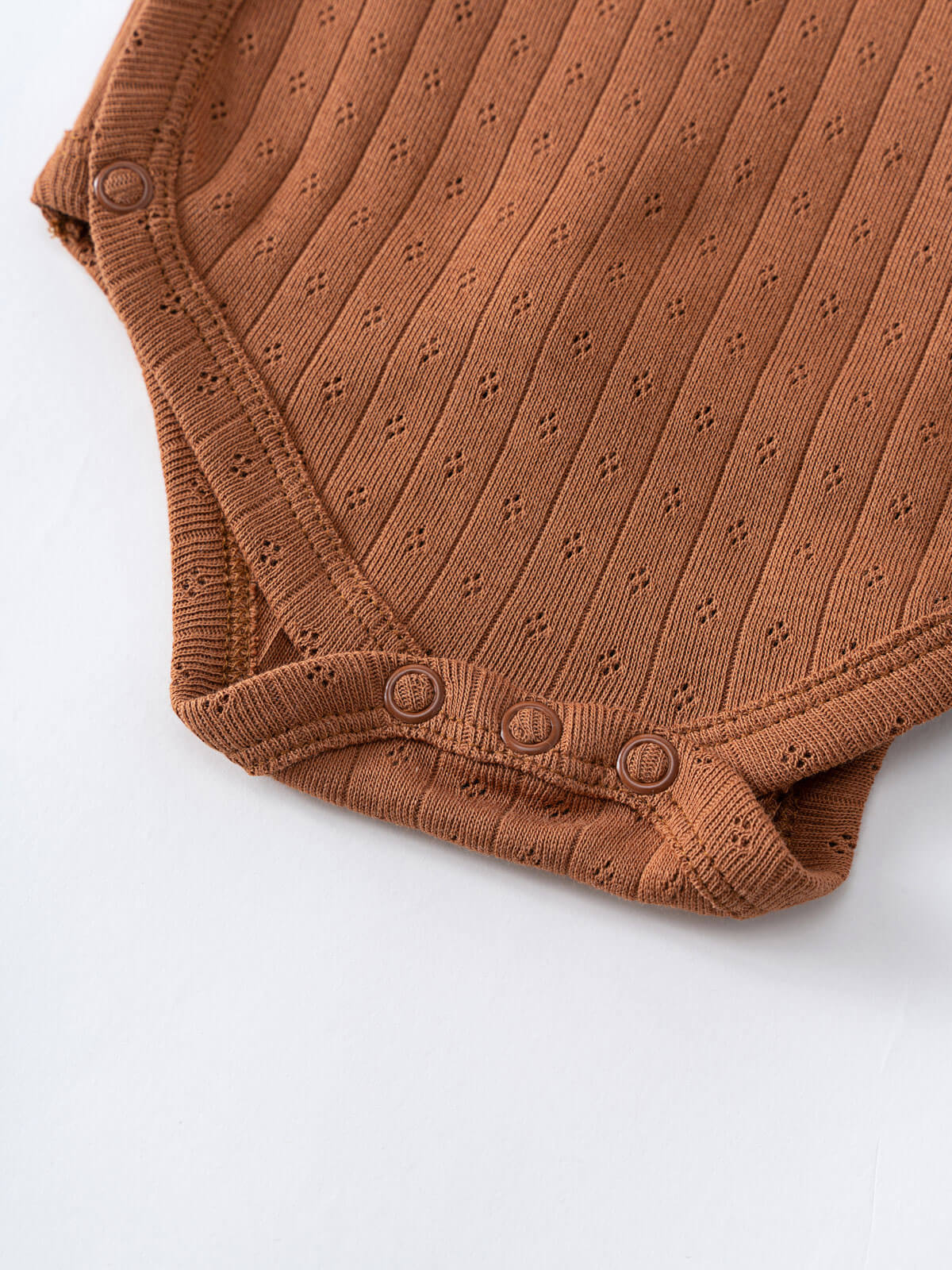 Pointelle Long Sleeve One Piece - Russet