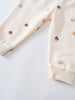 Cream sweatpants with small acorn face print and ribbed cuffs Printed Sweatpants - Little Acorn Ecru Baby girl