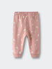 Pink sweatpants with white rabbit and flower print pattern Printed Sweatpants - Meadow Friends Blush Baby girl