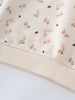 Cream fabric with printed pattern of rabbits, mushrooms, and hedgehogs Printed Sweatshirt - Forest Gathering Ecru Girls