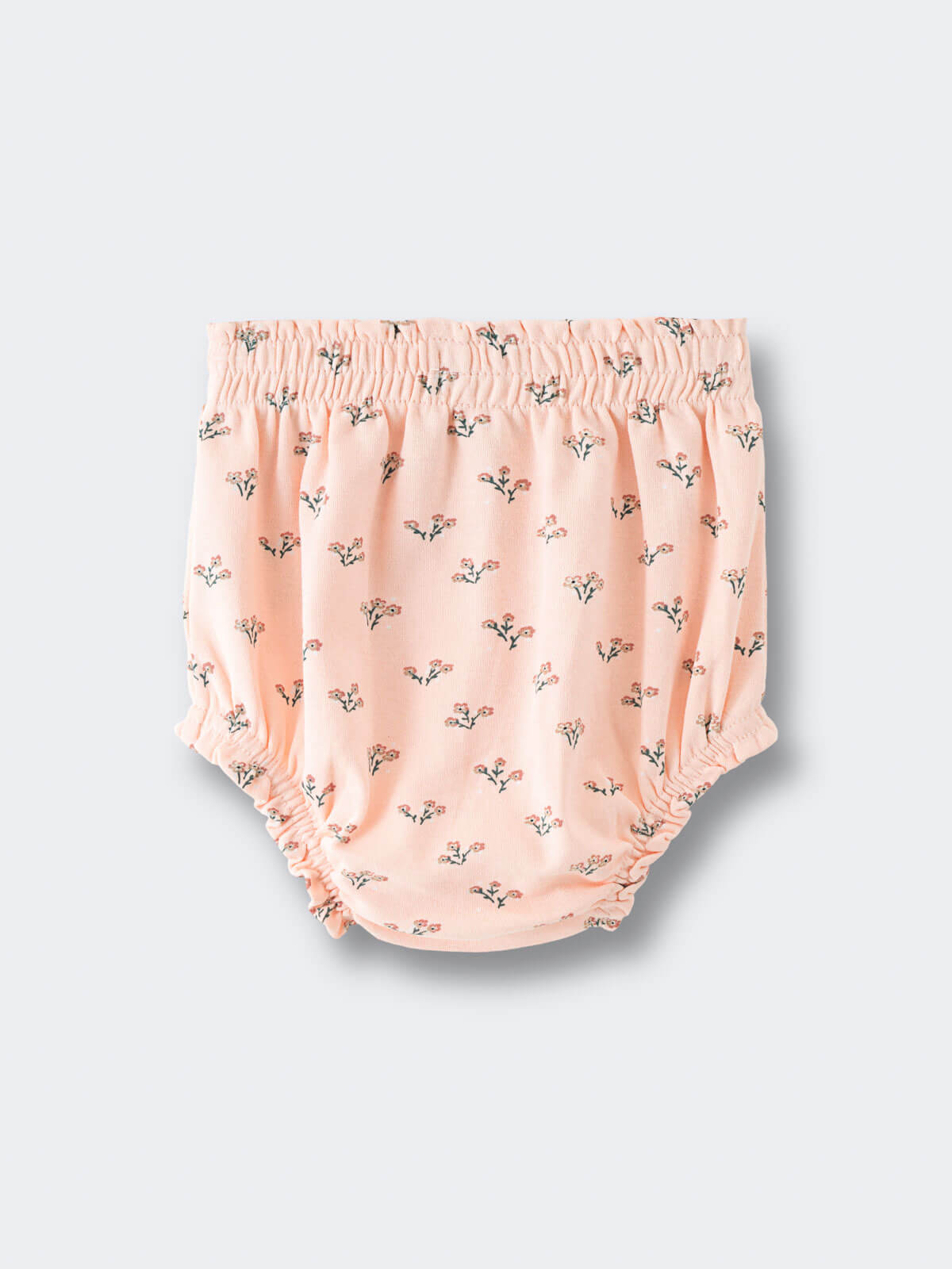 Baby bloomers in pale pink with small floral print pattern Printed Bloomers - Wildflower Bouquet Pink Baby girl
