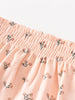 Close-up of peach fabric with floral print and gathered elastic waistband Printed Bloomers - Wildflower Bouquet Pink Baby girl
