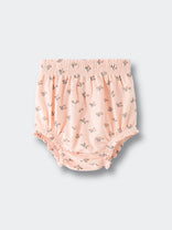 Baby bloomers in pale pink fabric with small floral print pattern Printed Bloomers - Wildflower Bouquet Pink Baby girl