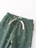 Green sweatpants with small tree and mountain print, cream drawstring Printed Sweatpants - Mountain View Balsam Baby boy