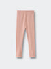 Pink ribbed leggings laid flat on a light gray background Ribbed Leggings - Mallow Girls