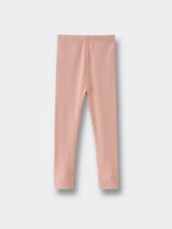 Pink ribbed leggings laid flat on a light gray background Ribbed Leggings - Mallow Girls