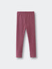 Mauve ribbed leggings with elastic waistband laid flat on white surface Ribbed Leggings - Plum Jam Girls