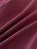 Close-up of ribbed plum-colored fabric with vertical texture and folds Ribbed Long Sleeve Tee - Plum Jam Girls