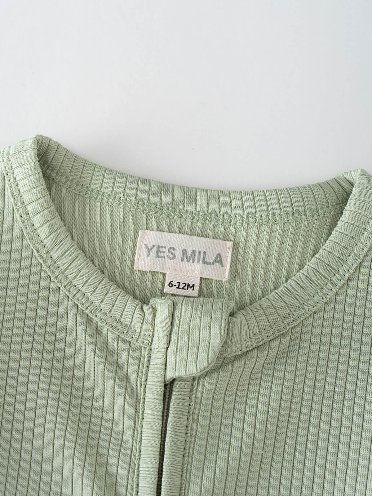 Ribbed Long Sleeve One Piece - Sage