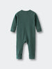 Green ribbed baby romper laid flat on a light background Ribbed Long Sleeve One Piece - Balsam Baby boy