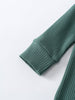 Close-up of teal ribbed fabric sleeve with cuff detail Ribbed Long Sleeve One Piece - Balsam Baby boy