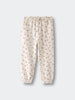 Cream-colored sweatpants with elastic waist and mushroom print pattern Sweatpants - Forest Gathering Ecru Girls