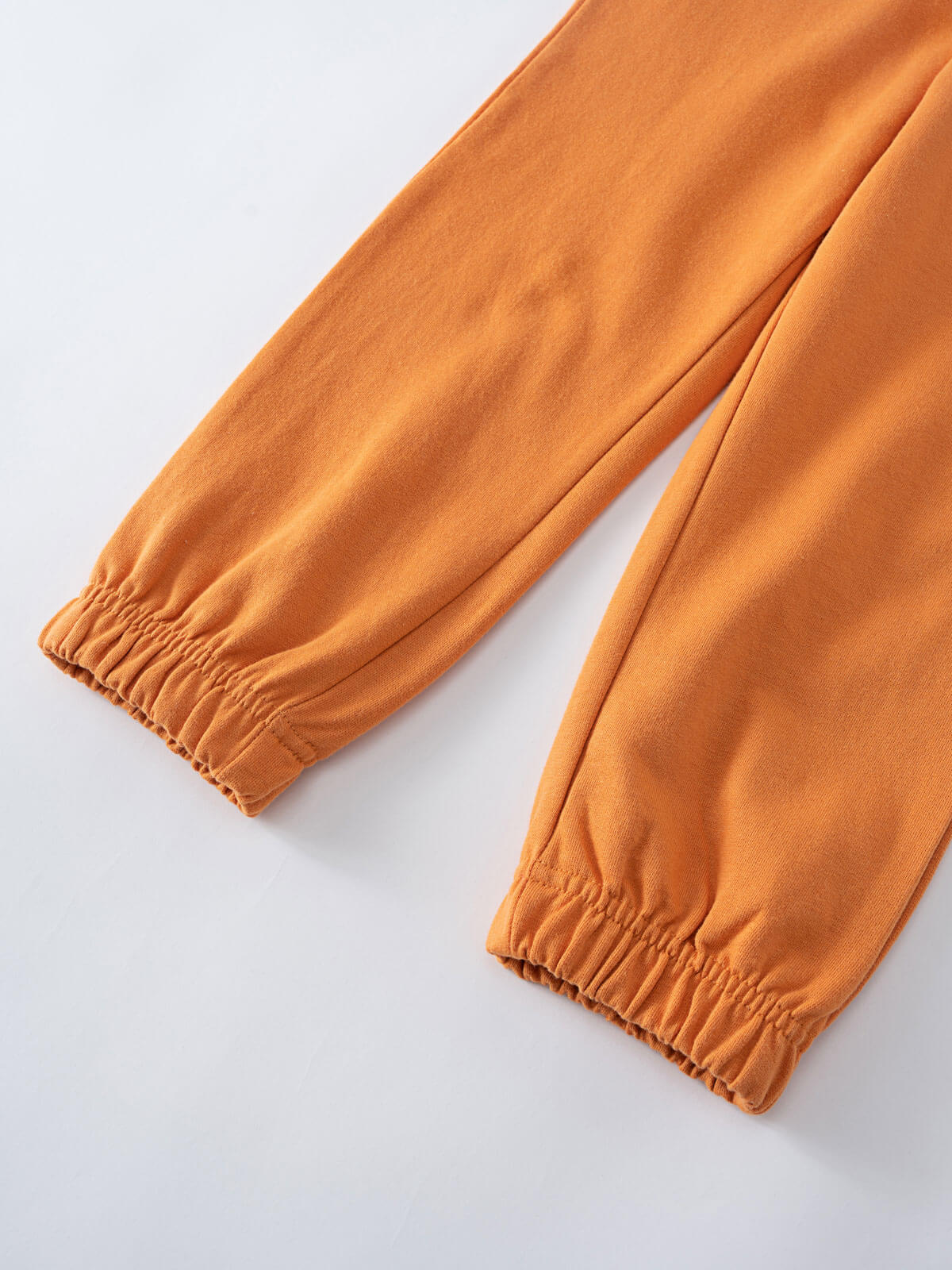 Close-up of orange sweatpants with elastic cuffs on white background Sweatpants - Pumpkin Boys