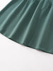 Close-up of dark green fabric with soft draping and hemline detail Sweatshirt Dress - Dove Girls