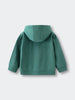 Green hooded sweatshirt laid flat showing the back view Zip Hoodie - Balsam Boys
