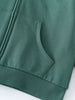 Close-up of a teal hoodie pocket and ribbed hem detail Zip Hoodie - Balsam Boys