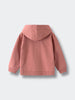 Back view of a dusty pink hoodie with ribbed cuffs and hem Zip Hoodie - Rosehip Boys