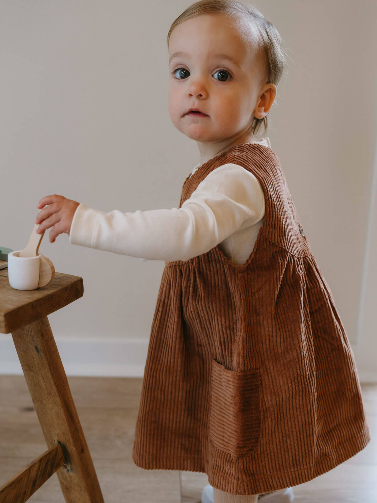 brown infant dress Baby Corduroy Dress - Russet