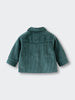 Green corduroy jacket on a hanger with a visible brand tag against a white background Baby Corduroy Jacket - Balsam Baby boy