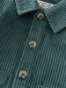 Close-up of a green corduroy jacket with buttons and collar details. Baby Corduroy Jacket - Balsam Baby boy