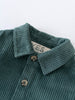 Close-up of a green corduroy jacket with collar and buttons on a white background Baby Corduroy Jacket - Balsam Baby boy