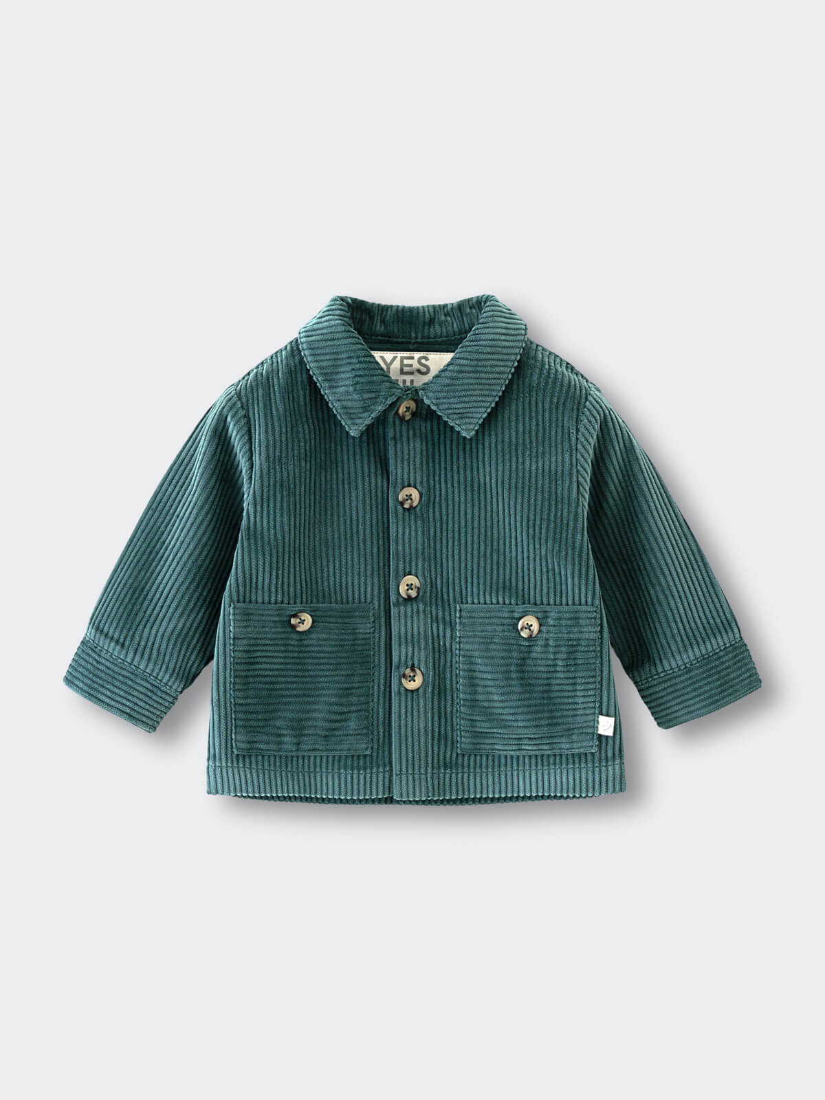 Green corduroy jacket on a light gray background Baby Corduroy Jacket - Balsam Baby boy