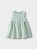 Sleeveless light green striped dress with gathered skirt on white background Baby Dress - Light Green Stripe Baby girl