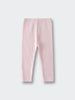 Light pink ribbed leggings laid flat on a white surface Baby Ribbed Leggings - Candy Floss Baby girl