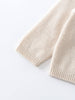 Beige knitted scarf on a white background Baby Ruffle Cardigan - Ecru Baby girl