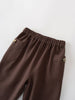 Brown pants with elastic waistband and front pockets with button details Baby Twill Pants - Spruce Baby boy