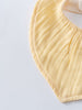Close-up of a pale yellow fabric bib with gathered elastic edging Bandana Bibs 3 Pack - Lemons Baby girl
