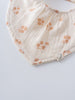 Fabric with floral pattern on a plain background Bandana Bibs 3 Pack - Petal Paws Baby girl