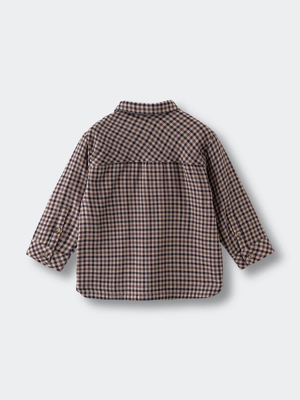 Plaid shirt on a light gray background
