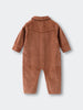 Brown corduroy jumpsuit with collar and front pockets laid flat Corduroy Jumpsuit - Russet Baby boy