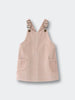 Beige corduroy pinafore dress with suspenders on a light gray background Corduroy Pinafore Dress - Clay Girls