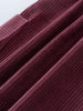 Close-up of a plum corduroy pinafore dress in a deep purple color. Corduroy Pinafore Dress - Plum Jam Girls