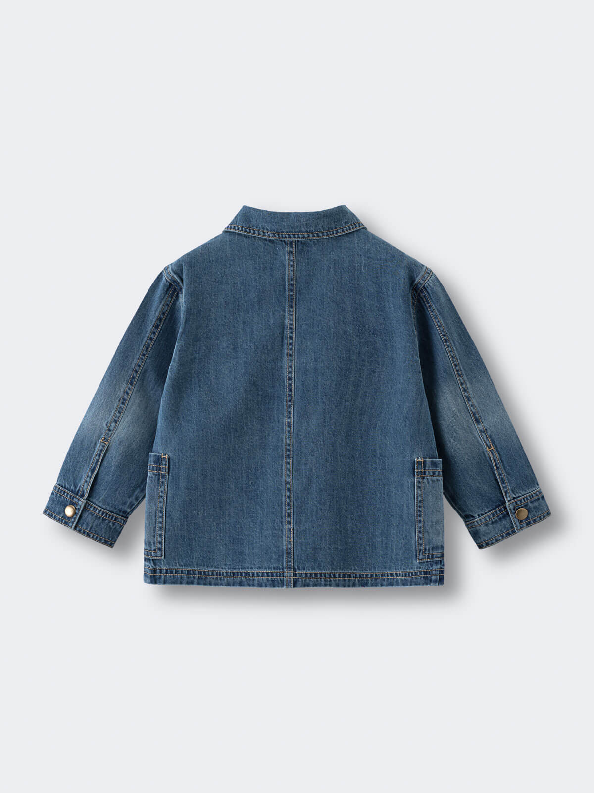 Blue denim jacket on white background Denim Jacket - Blue Denim Girls and Boys