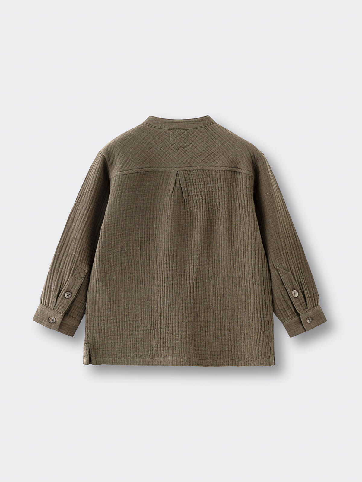 Green textured shirt on a light gray background Grandad Shirt - Forest Boys