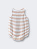 Jackson Sleeveless Romper - Sand Stripe