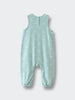 Light green sleeveless baby romper with small white embroidered pattern throughout Leo Romper - Summer Time Baby boy