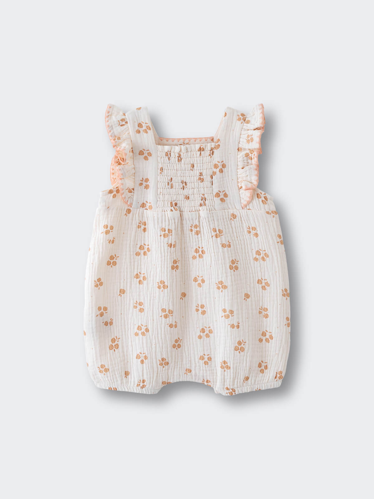 Muslin Ruffle Girls Romper - Petal Paws - Yes Mila