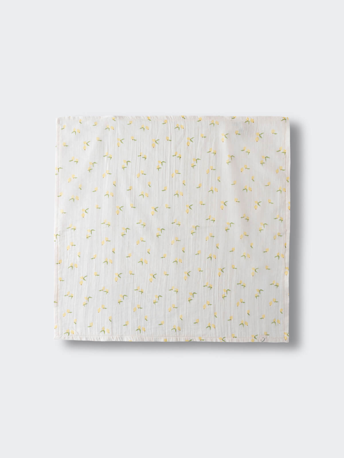 White muslin fabric with small yellow lemon pattern laid flat Muslins 2 Pack - Lemons Baby girl