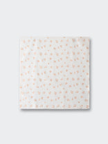 White muslin cloth with small peach paw print pattern scattered across Muslins 2 Pack - Petal Paws Baby girl