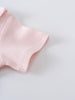 Close-up of a pale pink bodysuit sleeve with stitched seam detail Olivia Short Sleeve Bodysuit - Candy Floss Baby girl